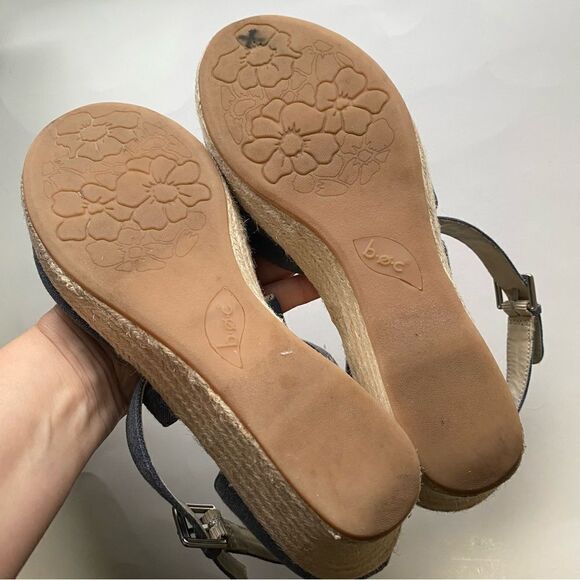 Boc Born of Concept Shoes Bree Espadrille wedge Blue Canvas Casual Z30234-10M - Picture 5 of 13